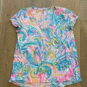 Lilly Pulitzer Colorful V-Neck Tee